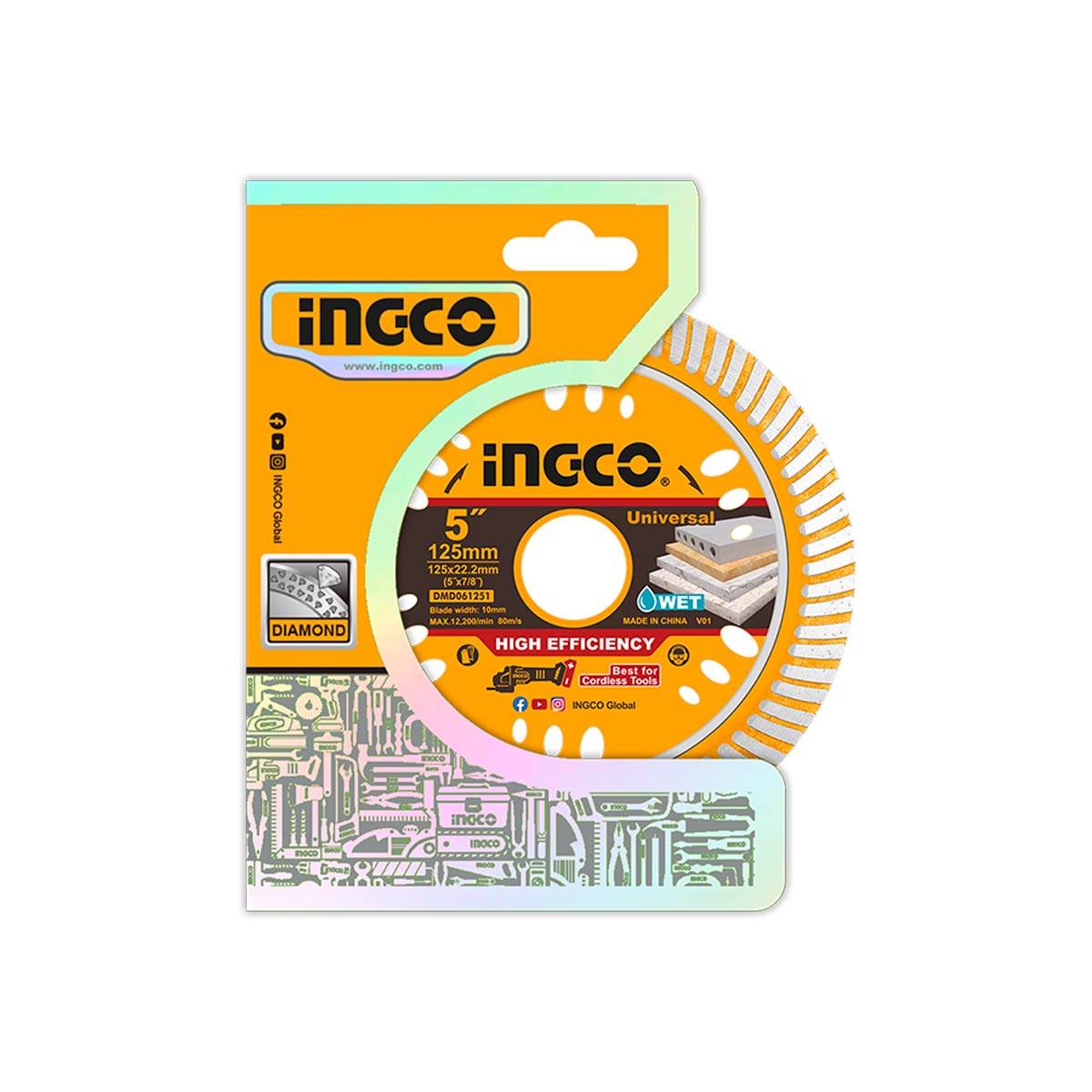 Disque Diamanté Ultrafin 125mm INGCO | DMD061251