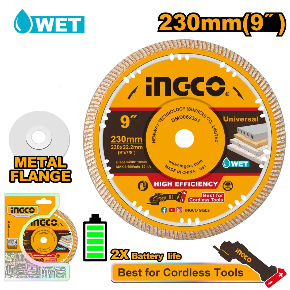 Disque Diamanté Ultrafin 230mm INGCO | DMD062301