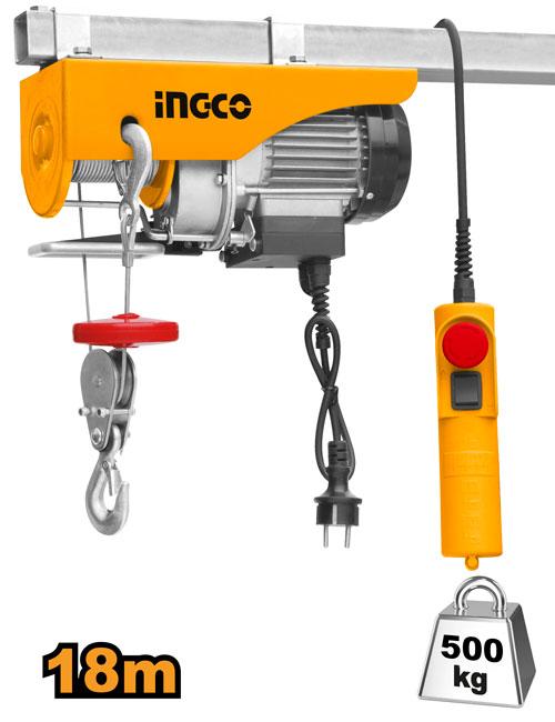 EH5001 - PALAN ELECTRIQUE 900W 500KG DOUBLE LIGNES INGCO Maroc