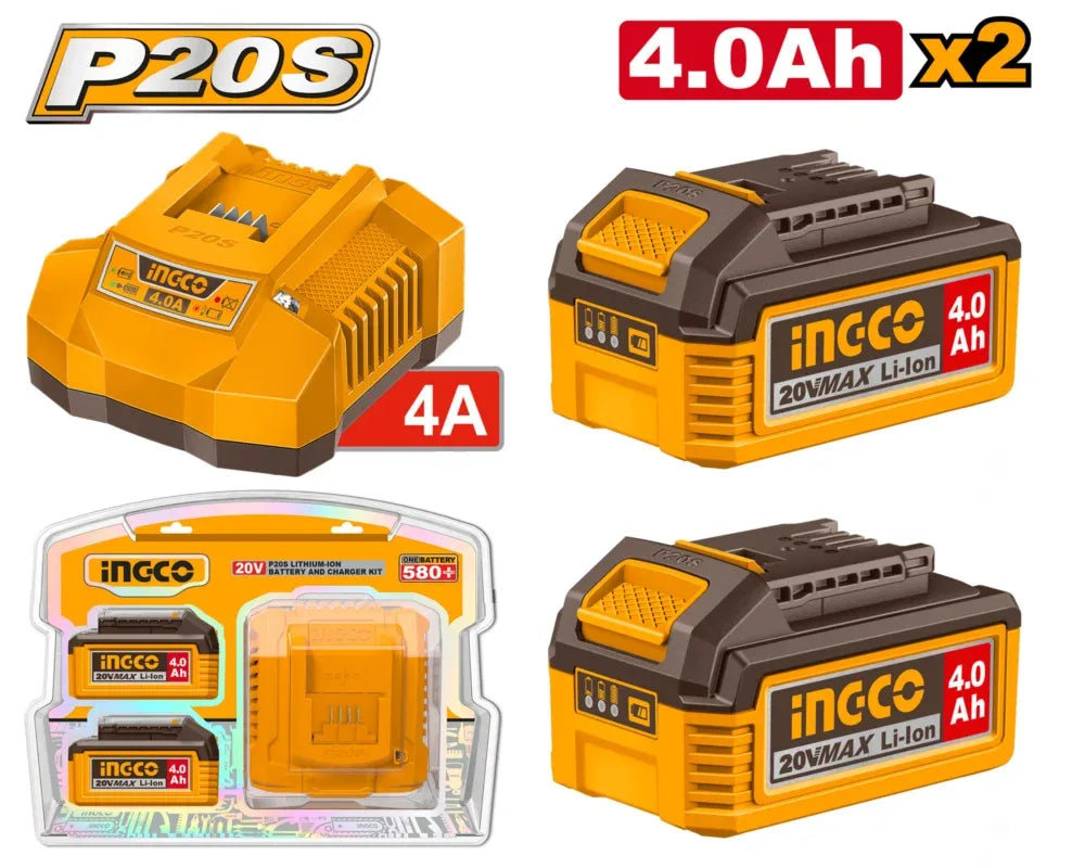 FBCPK2013 - KIT BATTERIE LITHIUM-ION 4,0AH ET CHARGEUR INGCO Maroc