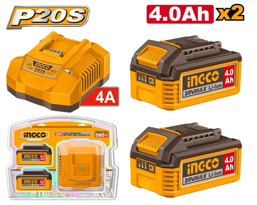 FBCPK2013 - KIT BATTERIE LITHIUM-ION 4,0AH ET CHARGEUR INGCO Maroc