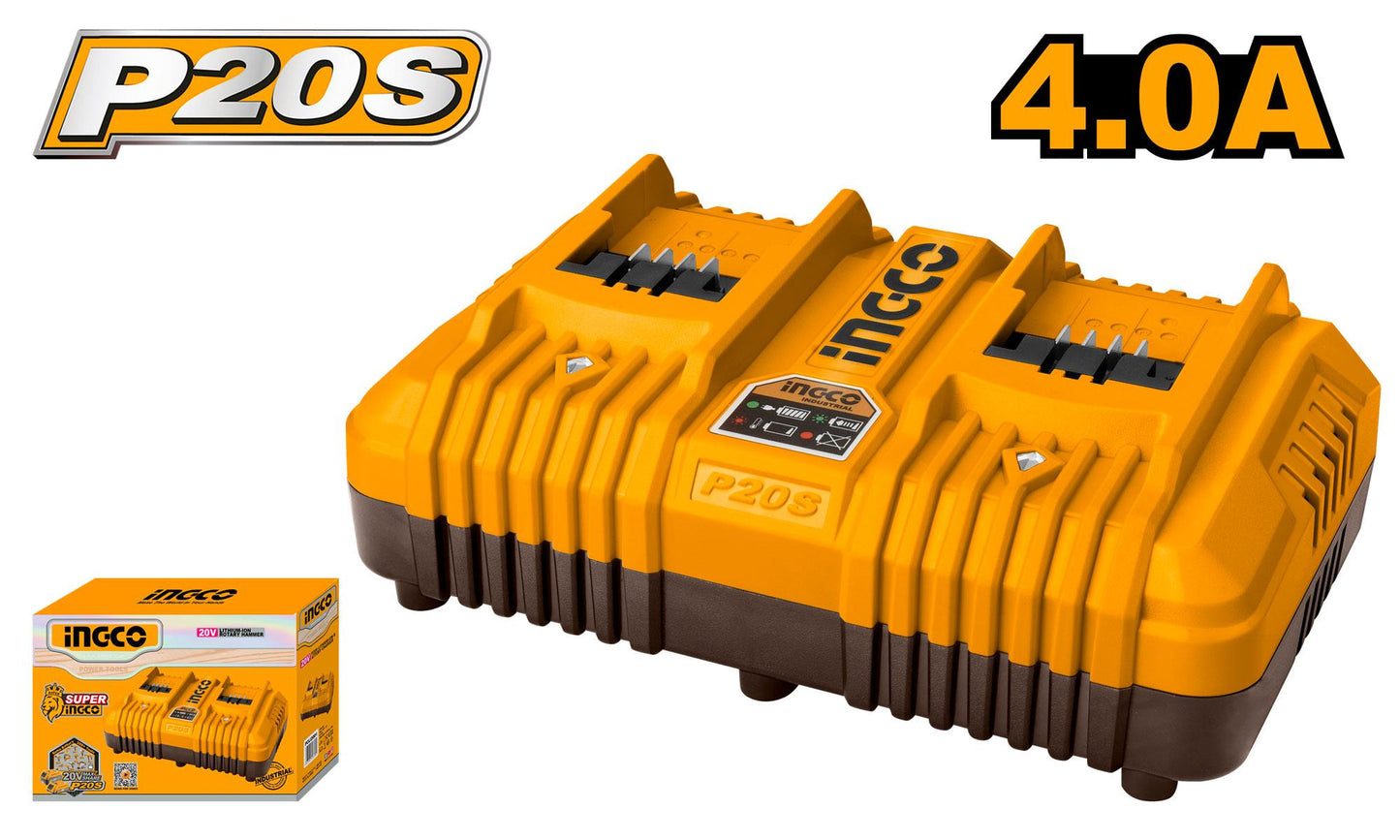 FCLI2034 - CHARGEUR DOUBLE BATTERIE 4Ah INGCO Maroc