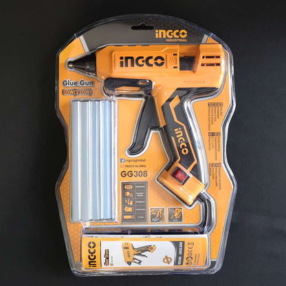 GG308 - PISTOLET A COLLE 30W(220W) + 8 BATONNETS DE COLLE INGCO Maroc