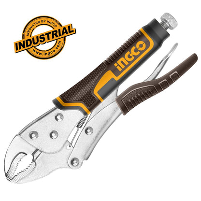 Pince-étau à mâchoire arrondie 255mm Acier de carb INGCO | HCJLW0210