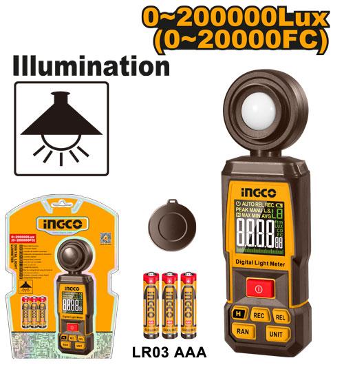 INGCO Luxmètre numérique HETLU031 - mesure intensité lumineuse atelier Maroc