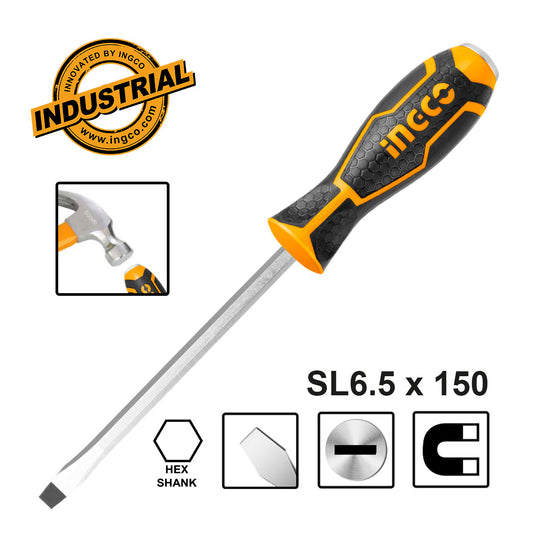HGTS286150 - TOURNEVIS A ZONE DE FRAPPE VIS A FENTE 6*150 MM INGCO Maroc