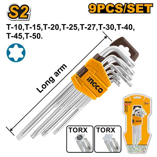 HHK13091 - CLESTORX SET DE 9 PIECES T10-T50 INGCO Maroc