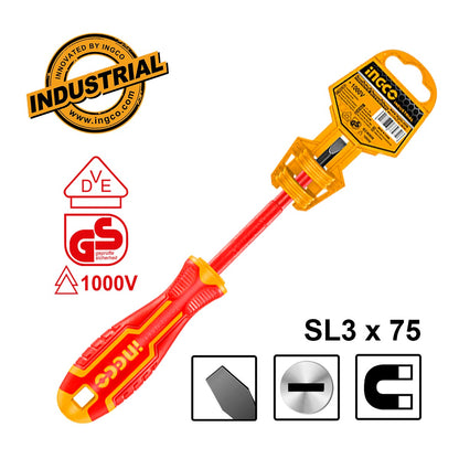 HISD813075 - TOURNEVIS ISOLE SL3.0×75 INGCO Maroc