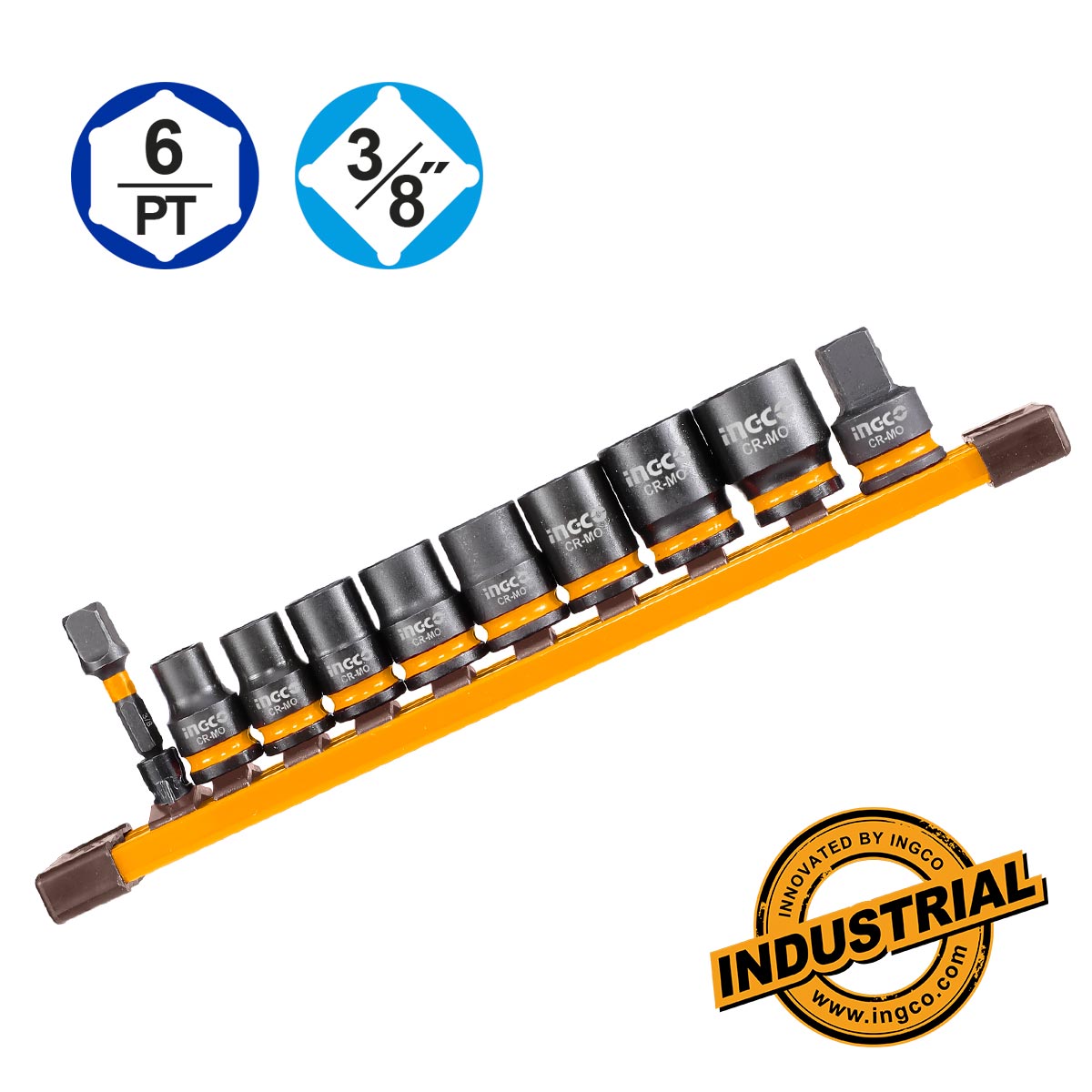 HKISSD38104 - JEU DE 10 DOUILLES A CHOCS 3/8" DR INGCO Maroc