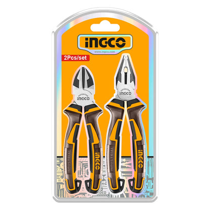 HKPS28216 - JEU DE 2 PINCES UNIVERSELLE 180MM ET COUPANTE 200MM INGCO Maroc