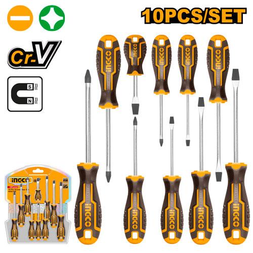 HKSD1028 - SET DE 10 TOURNEVIS INGCO Maroc