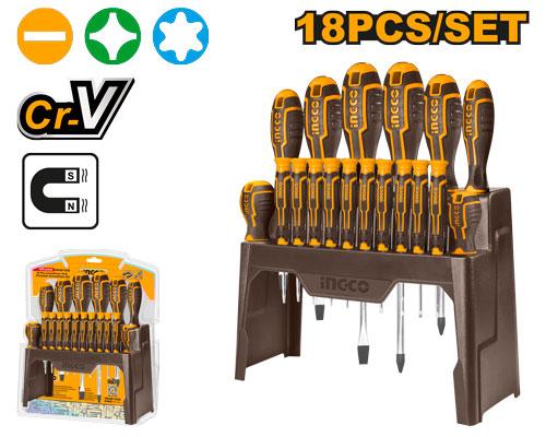 HKSD1828 - SET DE 18 TOURNEVIS ET TOURNEVIS DE PRECISION INGCO Maroc