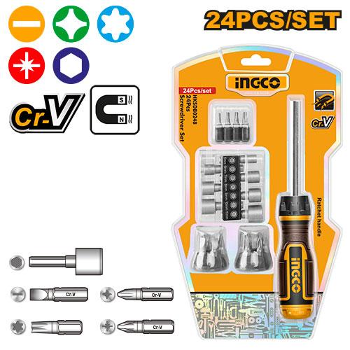 HKSDB0248 - COFFRET TOURNEVIS 24 EMBOUTS INGCO Maroc