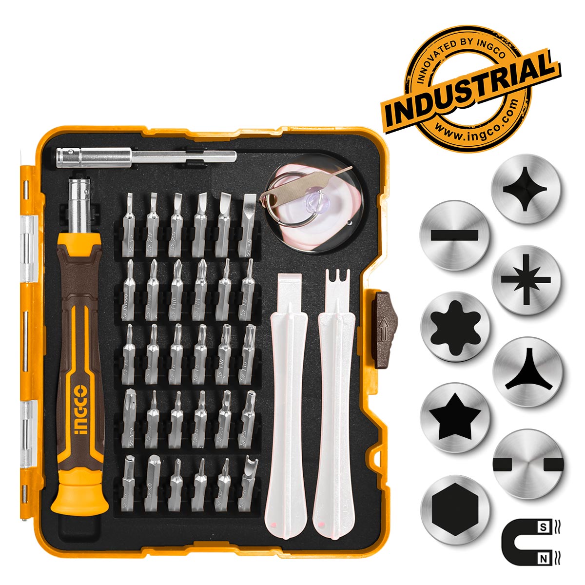 HKSDB0378 - JEU DE TOURNEVIS DE PRECISION 37 PCS INGCO Maroc