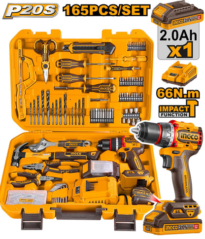 HKTHP11651 - COFFRET PERCEUSE 20V+164 PIECES INGCO Maroc