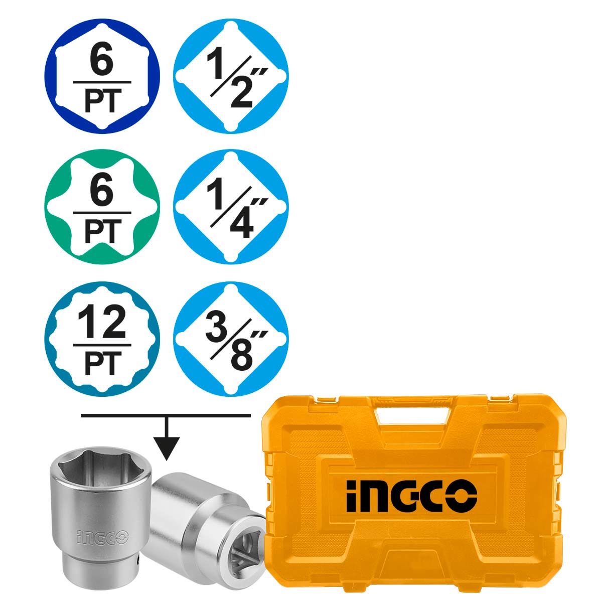 HKTHP21421 - JEU DE 142 PIECES ET OUTILS INGCO Maroc