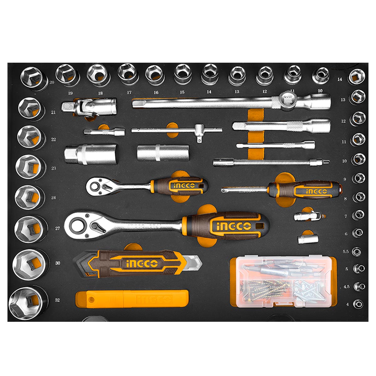 HKTHP21471 - VALISE D'OUTILS A MAIN 147PCS INGCO Maroc