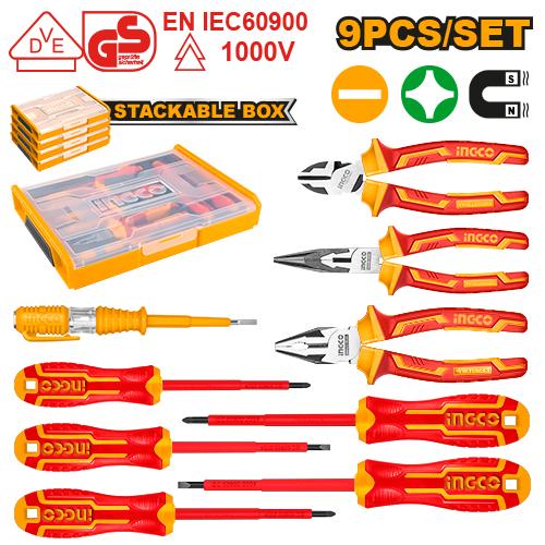HKTV01H091 - JEU D'OUTILS A MAIN ISOLES 9PCS INGCO Maroc