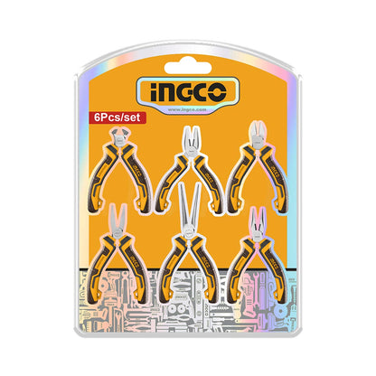 Jeu de 6 mini pinces INGCO | HMPS06115