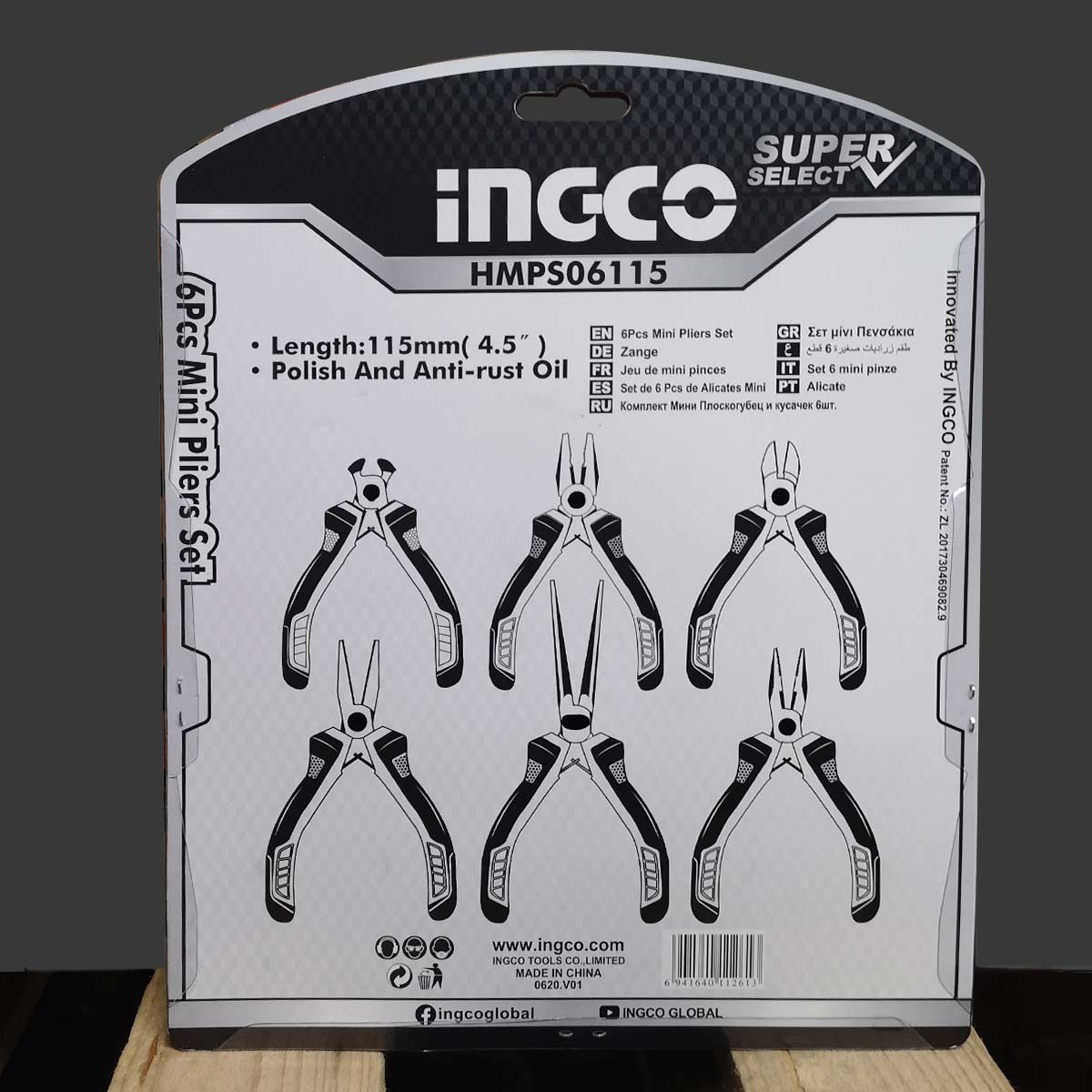 Jeu de 6 mini pinces INGCO | HMPS06115