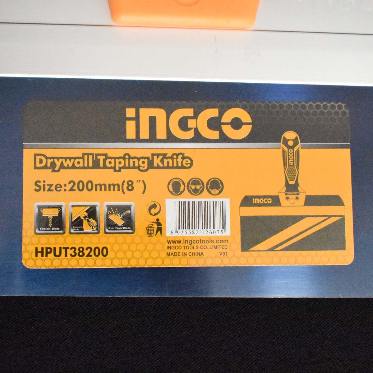 Profil lame couteau � enduire INGCO HPUT38200 � acier inoxydable flexible
