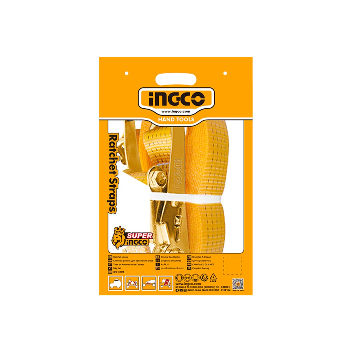 HRSP2101 - SANGLES A CLIQUET 10 METRES 2 TONNES INGCO Maroc