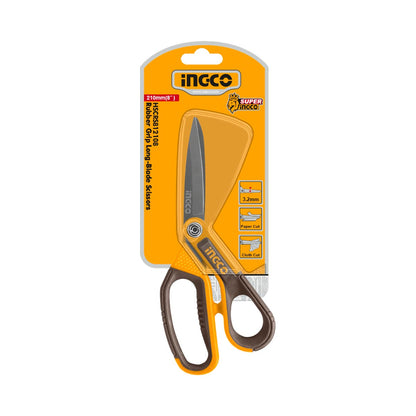 HSCRS812108 - CISEAUX A LAME LONGUE POIGNEE EN CAOUTCHOUC 210MM INGCO Maroc