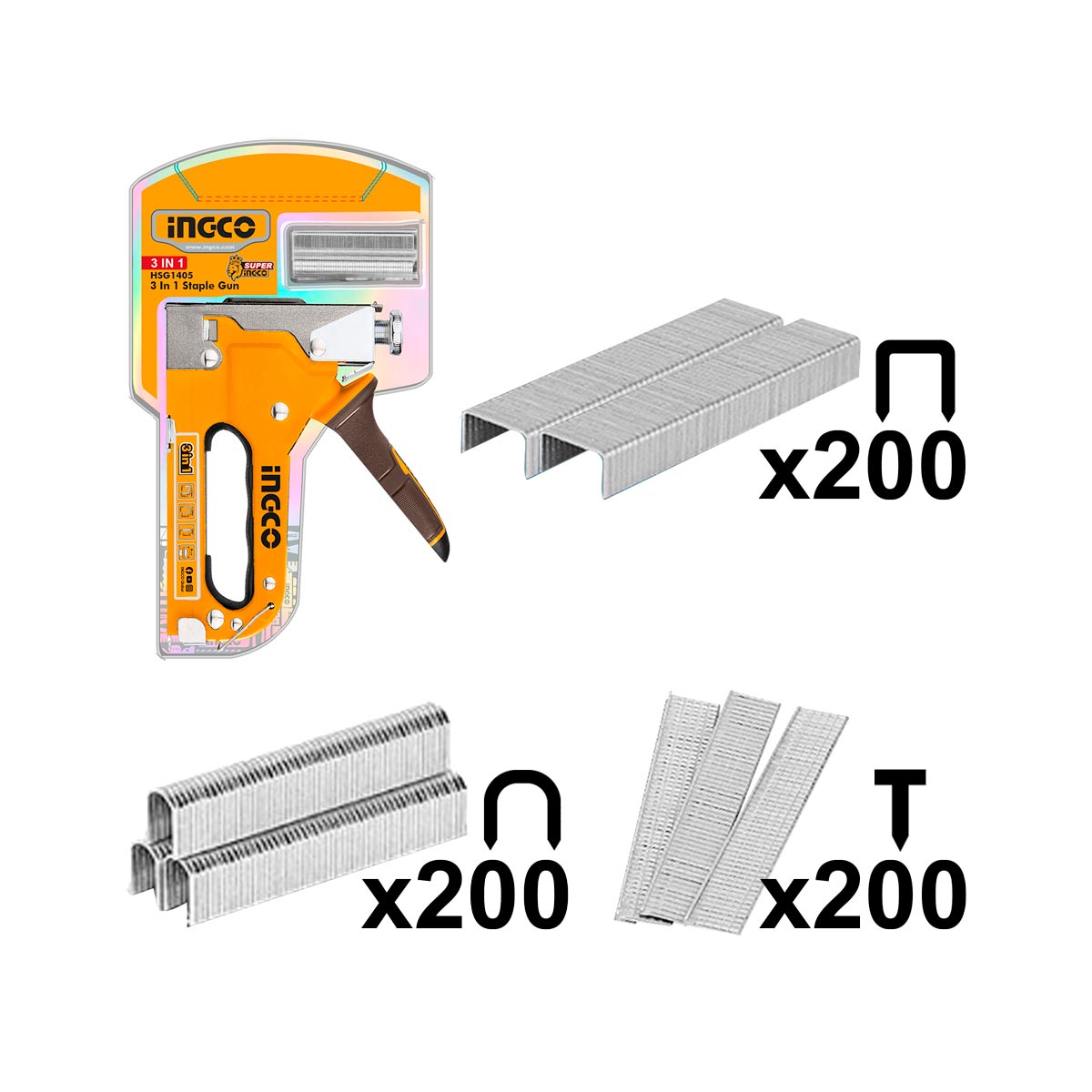 HSG1405 - AGRAFEUSE 3EN1 CLOUS ET AGRAFES INGCO Maroc