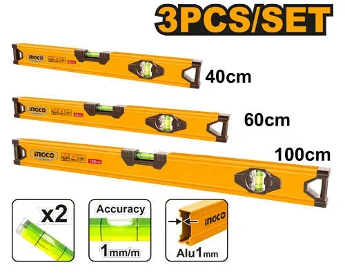 set de 3 niveaux a bulle 40-60-100cm ingco INGCO | HSL10403
