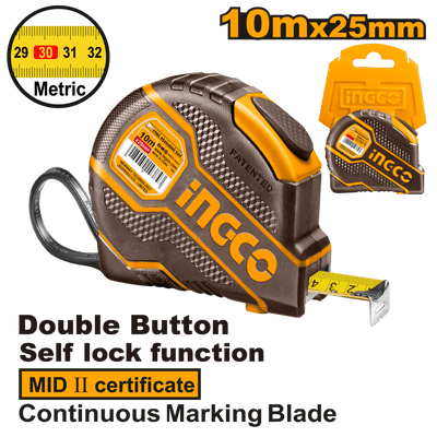 INGCO RUBAN A MESURER EN ACIER 10M X 25MM AU MAROC [HSMT08101E]