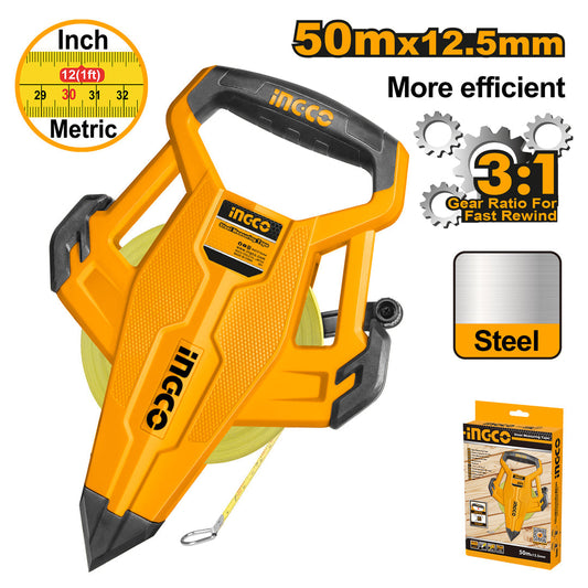 HSMT8550 - RUBAN A MESURER EN ACIER 50M INGCO Maroc