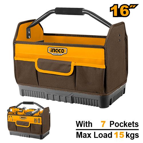 HTBGL04 - SAC A OUTILS RIGIDE 16"" POIGNEE METAL INGCO Maroc