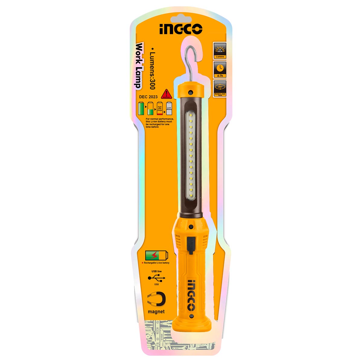 HWLI35261 - LAMPE DE TRAVAIL A BATTERIE RECHARGEABLE INGCO Maroc