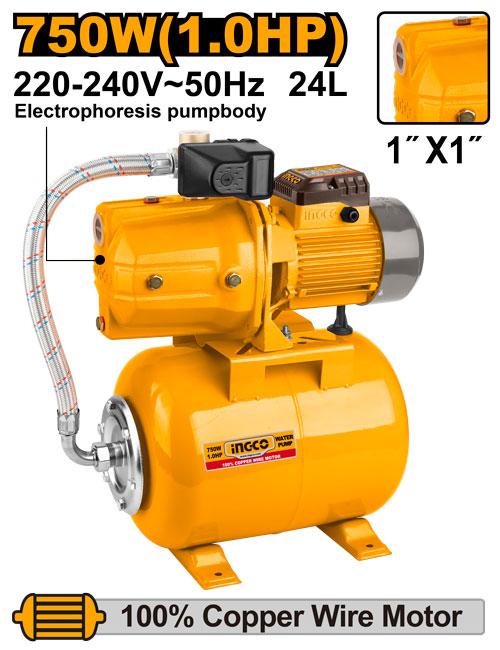 JPT07508 - POMPE A EAU A JET AUTOMATIQUE 750W 1HP INGCO Maroc