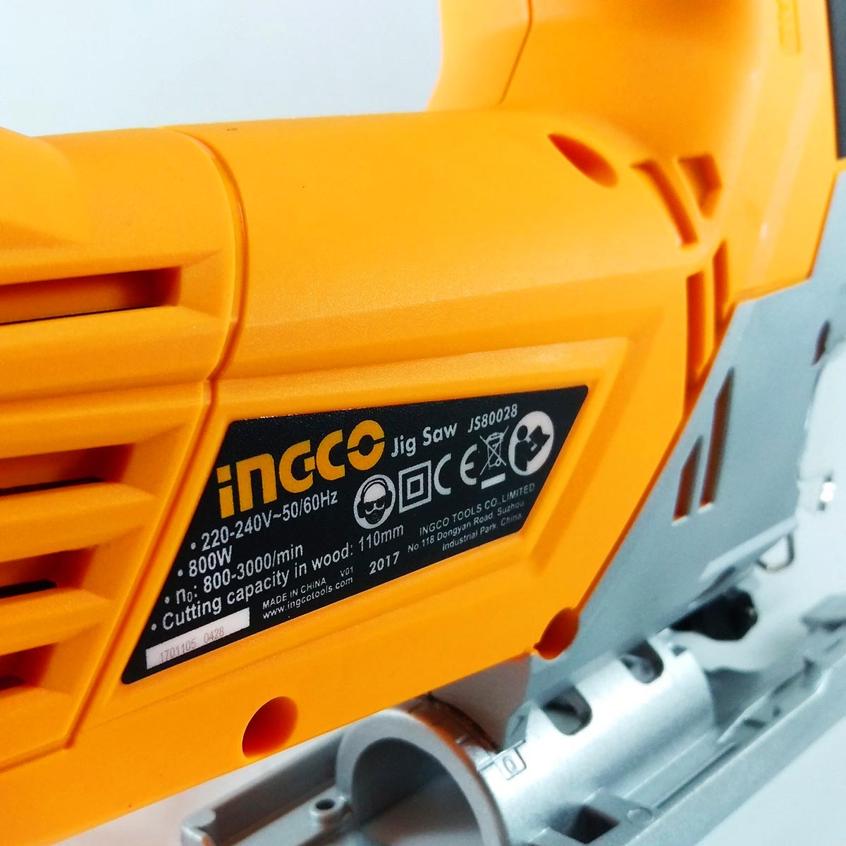 JS80028 - SCIE SAUTEUSE 110MM 800W + 5 LAMES INGCO Maroc