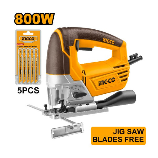 INGCO Scie sauteuse 800W JS80028 + 5 lames — découpe bois et métal au Maroc