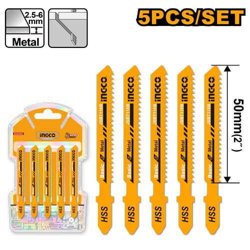JSBT118B - LAMES SCIE SAUTEUSE 5PCS METAL BOIS ALU 74MM INGCO Maroc