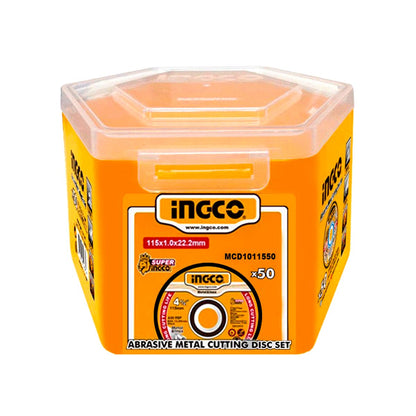 Jeu de 50 disques abrasifs pour la coupe de métaux INGCO | MCD1011550