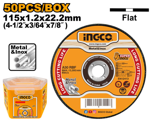MCD1211550 - JEU DE 50 DISQUES ABRASIFS 115MM SS INGCO Maroc