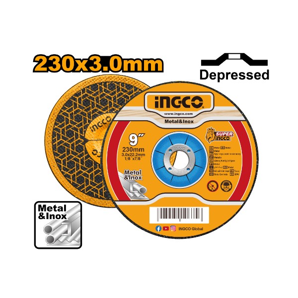 Disque abrasif de coupe en métal 230mm INGCO | MCD302301HA