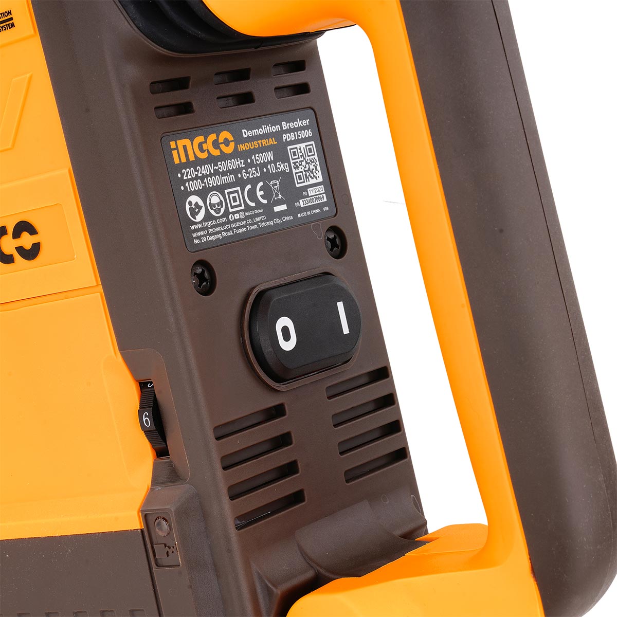 PDB15006 - MARTEAU BURINEUR 10KG 1500W + 2 BURINS INGCO Maroc
