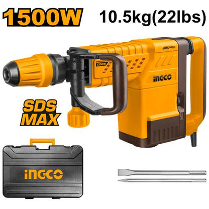 INGCO Marteau burineur 1500W PDB15006 + 2 burins — démolition béton au Maroc
