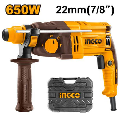 INGCO Marteau perforateur RGH6528 650W 22mm — perçage béton et parpaing Maroc