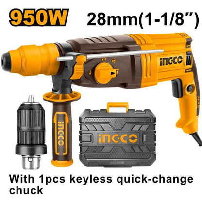 INGCO Marteau perforateur RGH9528-2 950W 28mm — forage béton chantier Maroc