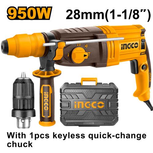 INGCO Marteau perforateur RGH9528-2 950W 28mm — forage béton chantier Maroc