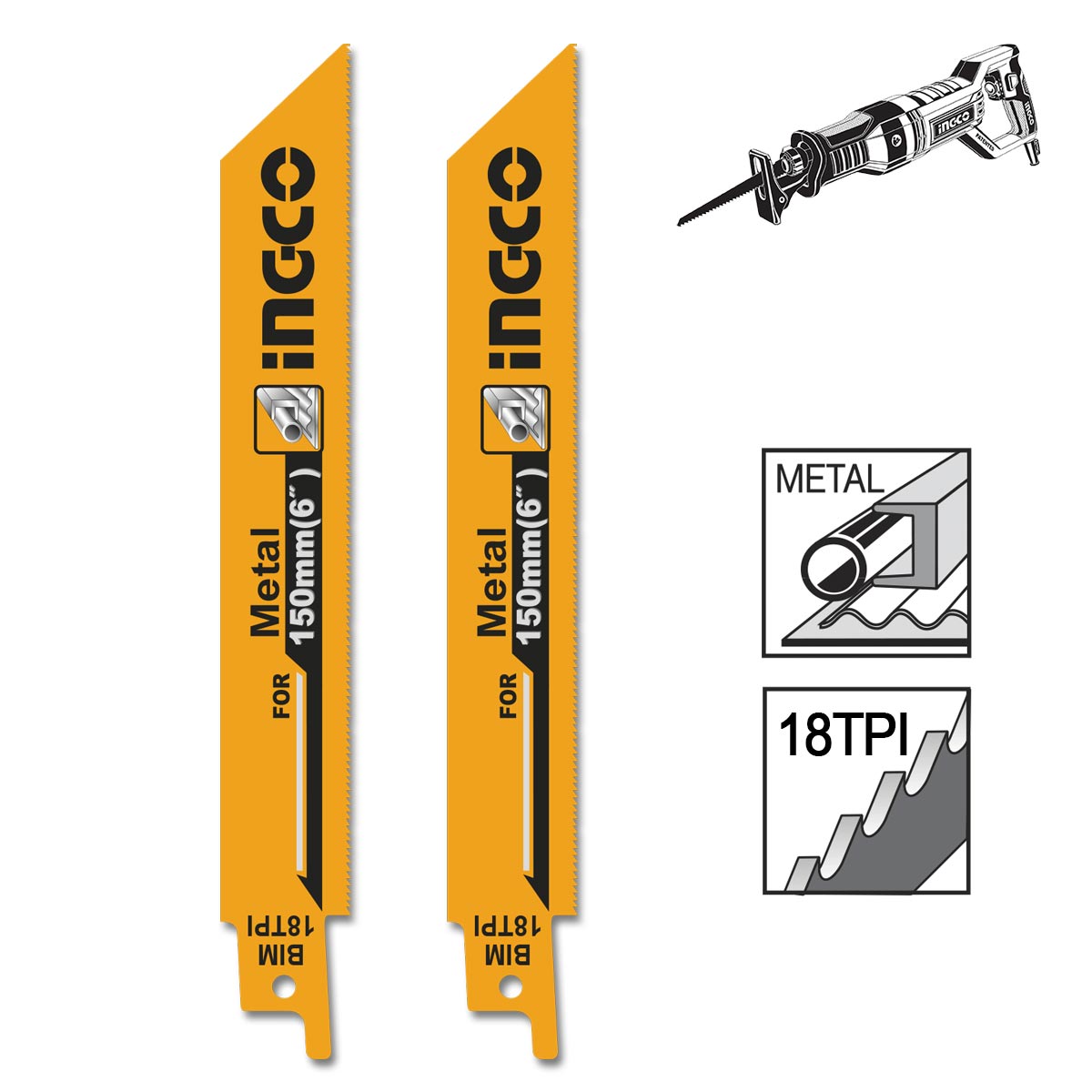 SSB922EF - LAMES POUR SCIE SABRE 2PCS METAL INGCO Maroc