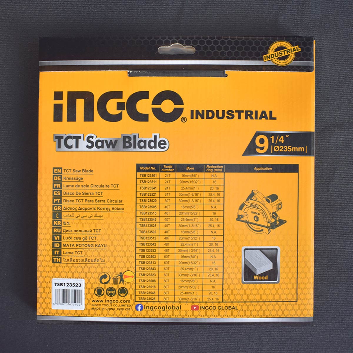 Disque pour scie circulaire 235mm 60 dents INGCO | TSB123523