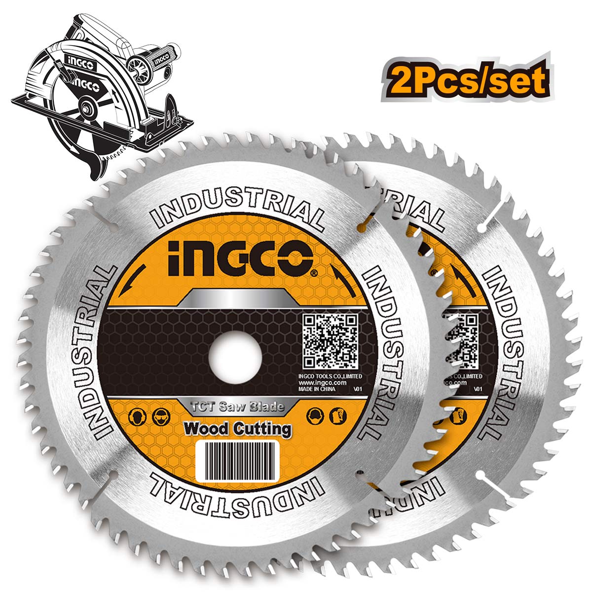TSB1235252 - JEU 2 LAME DE SCIE TCT 235MM POUR SCIE CIRCULAIRE INGCO Maroc
