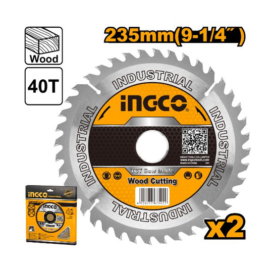 INGCO Jeu 2 lames TCT 235mm TSB1235252 — lames pour scie circulaire au Maroc