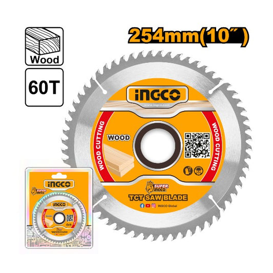 INGCO Lame Scie Circulaire Bois TSB125423 254mm 60 dents — coupe nette pour menuiserie au Maroc